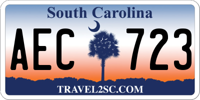 SC license plate AEC723