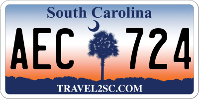 SC license plate AEC724