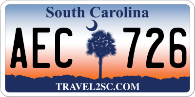 SC license plate AEC726