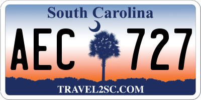 SC license plate AEC727
