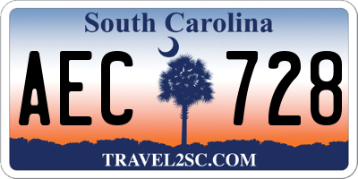 SC license plate AEC728