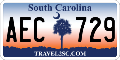 SC license plate AEC729