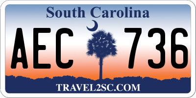 SC license plate AEC736