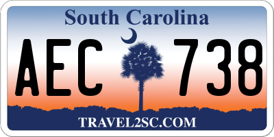 SC license plate AEC738