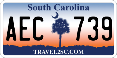 SC license plate AEC739