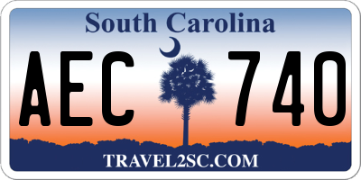 SC license plate AEC740