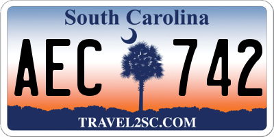 SC license plate AEC742