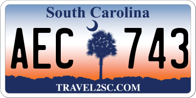 SC license plate AEC743