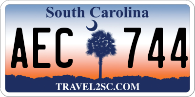 SC license plate AEC744