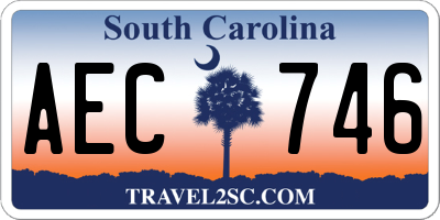 SC license plate AEC746