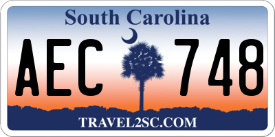 SC license plate AEC748