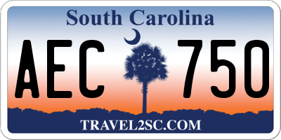 SC license plate AEC750