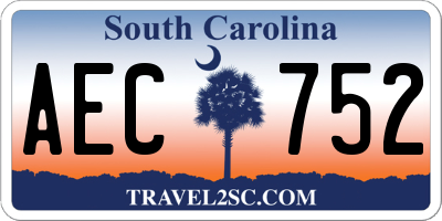 SC license plate AEC752