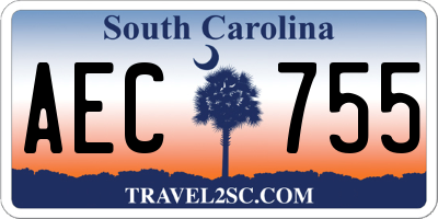 SC license plate AEC755
