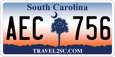 SC license plate AEC756