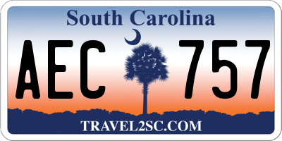 SC license plate AEC757