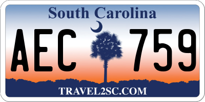 SC license plate AEC759