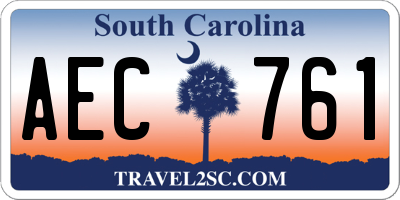 SC license plate AEC761