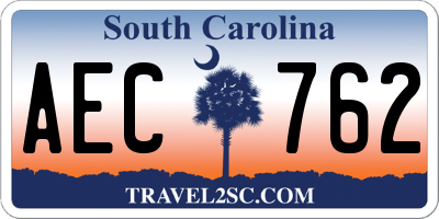 SC license plate AEC762