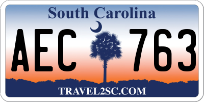SC license plate AEC763