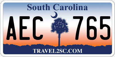 SC license plate AEC765