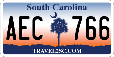 SC license plate AEC766