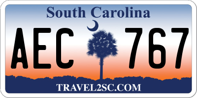 SC license plate AEC767
