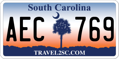 SC license plate AEC769