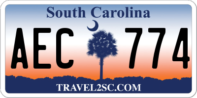 SC license plate AEC774