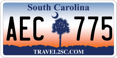SC license plate AEC775