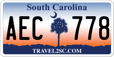 SC license plate AEC778