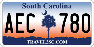 SC license plate AEC780
