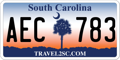 SC license plate AEC783