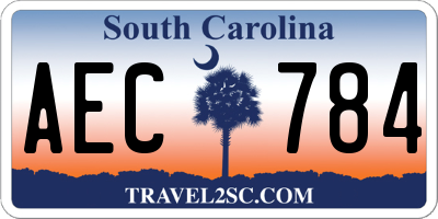 SC license plate AEC784