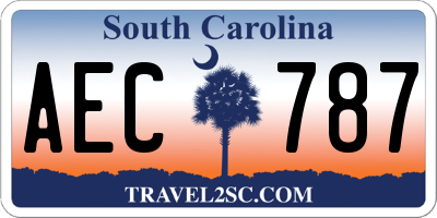 SC license plate AEC787