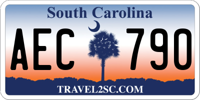 SC license plate AEC790