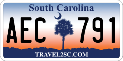 SC license plate AEC791