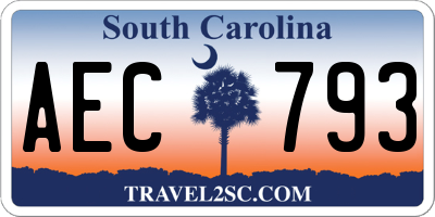 SC license plate AEC793