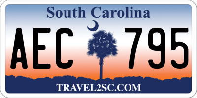 SC license plate AEC795