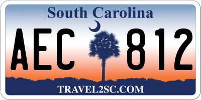 SC license plate AEC812