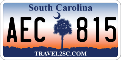 SC license plate AEC815