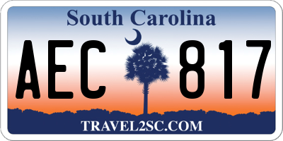 SC license plate AEC817