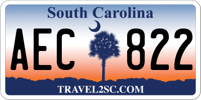 SC license plate AEC822