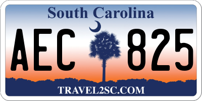 SC license plate AEC825