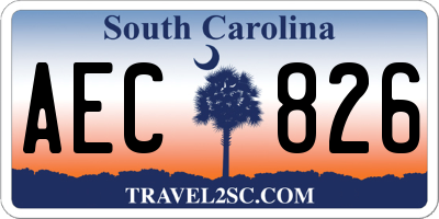 SC license plate AEC826