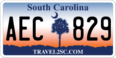 SC license plate AEC829