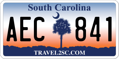 SC license plate AEC841