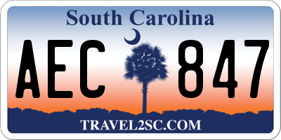 SC license plate AEC847