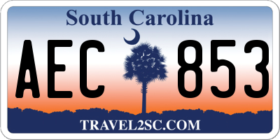 SC license plate AEC853