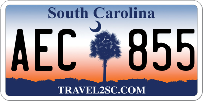 SC license plate AEC855